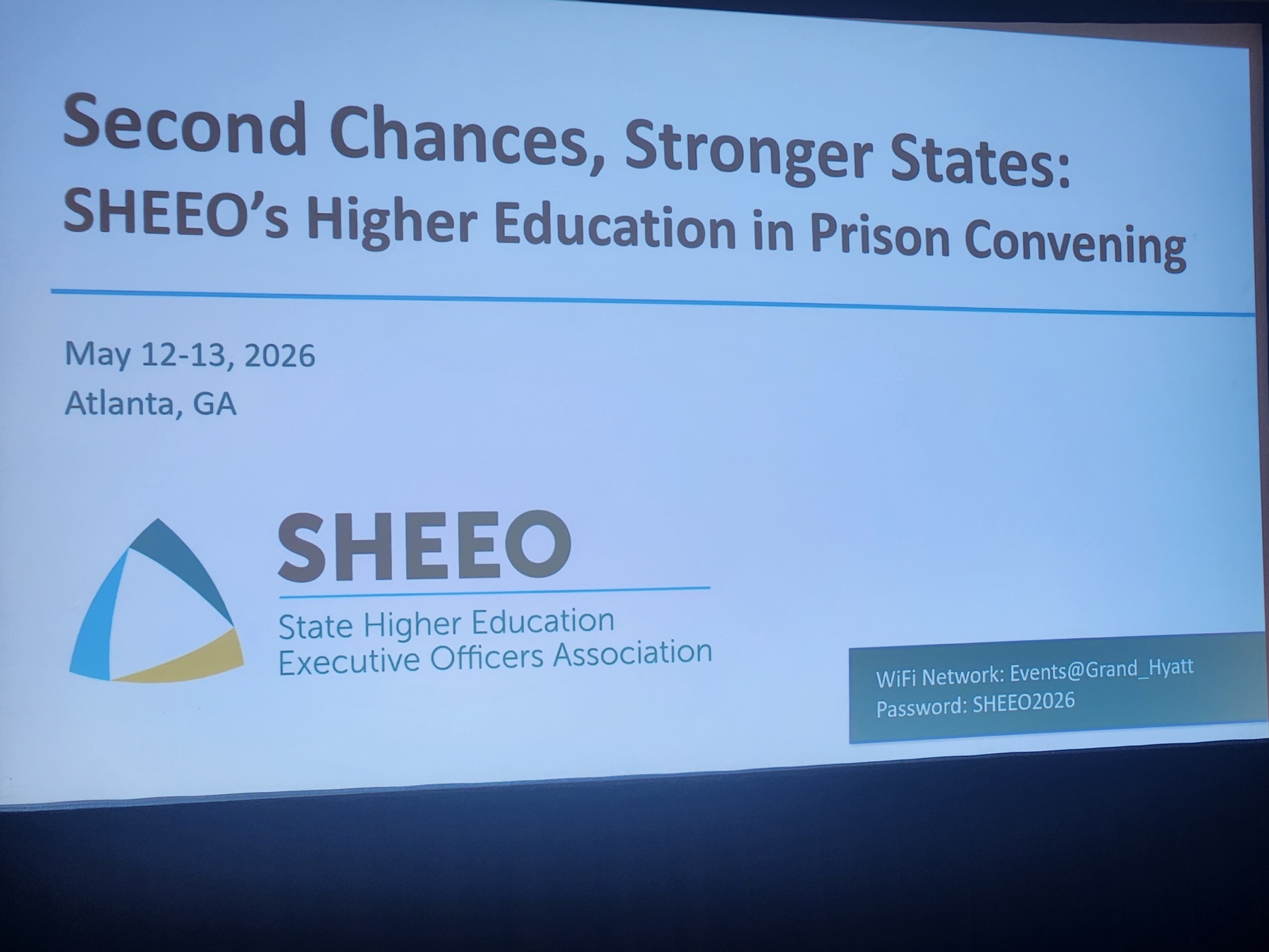 Second Chances, Stronger States convening welcome screen